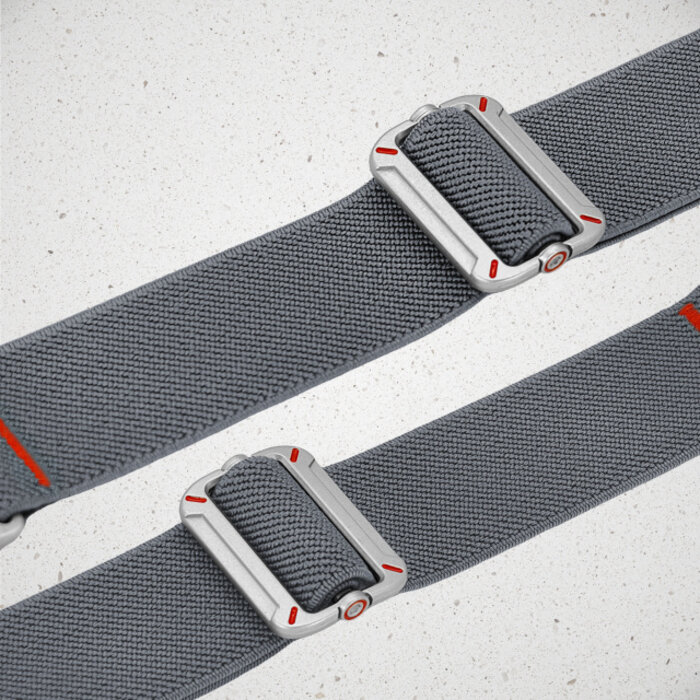 Mobilize Mobilize Elastische Nylon Horlogeband Apple Watch 38/40/41/42mm - Grijs
