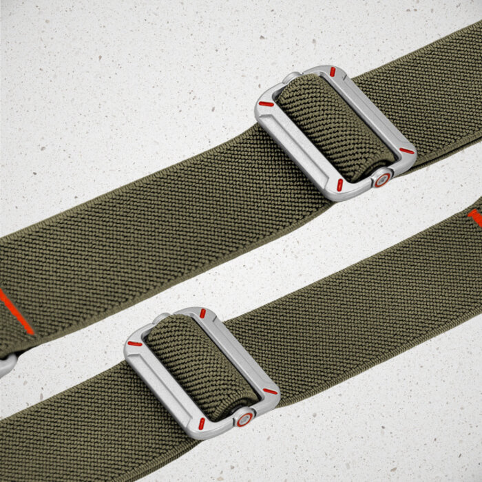 Mobilize Mobilize Nylon Watch Band - Elastic - for Apple 42 (Gen 1 t/m 3)/44/45/46/49mm - Khaki