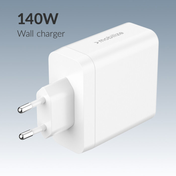 Mobilize Mobilize Wall Charger 3x USB-C + 1x USB GaN 140W with PD/PPS White