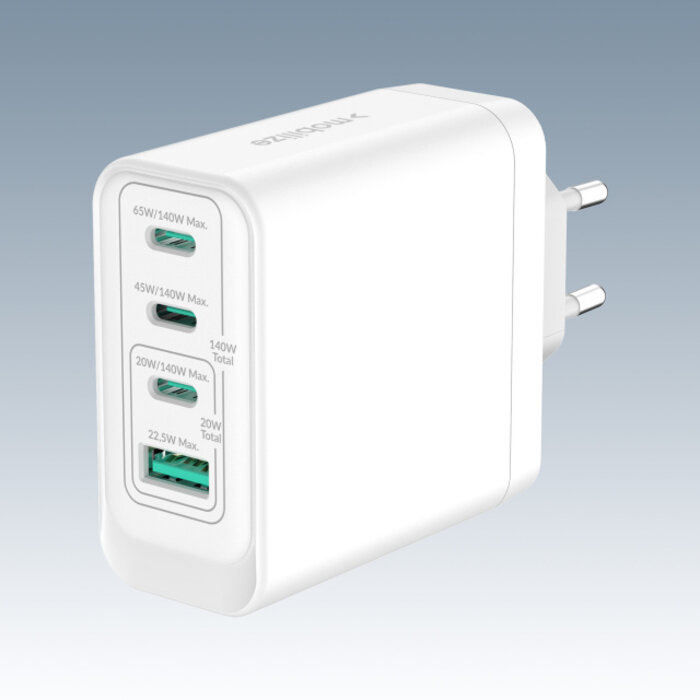 Mobilize Mobilize Wall Charger 3x USB-C + 1x USB GaN 140W with PD/PPS White