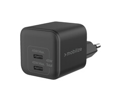 Mobilize Mobilize Wall Charger 2x USB-C GaN 45W met PD/PPS - Zwart