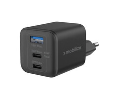 Mobilize Mobilize GaN Snellader 65W - 2x USB-C + 1x USB-A met PD/PPS - Zwart