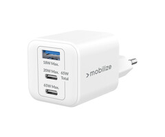 Mobilize Mobilize GaN Snellader 65W - 2x USB-C & 1x USB-A - PD / PPS - Wit