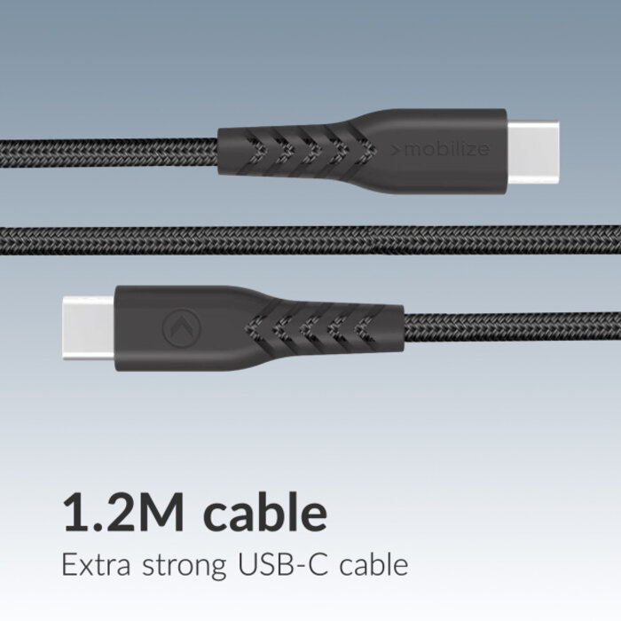 Mobilize Mobilize Wall Charger USB-C + USB GaN 30W with PD/PPS + USB-C Nylon Cable 1.2m Black