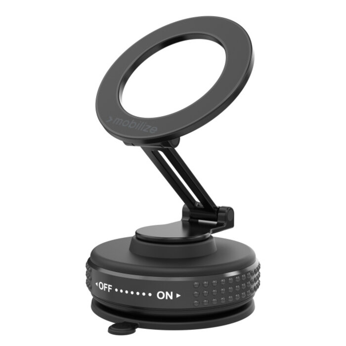 Mobilize Mobilize MagSafe Compatible Phone Holder - 360° Rotatable & Foldable - Vacuum Suction - Black