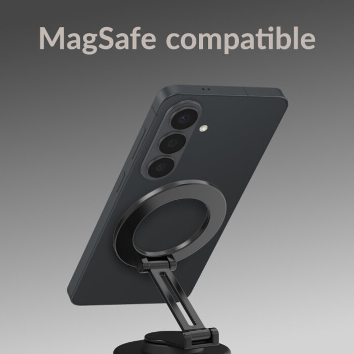 Mobilize Mobilize MagSafe Compatible Phone Holder - 360° Rotatable & Foldable - Vacuum Suction - Black