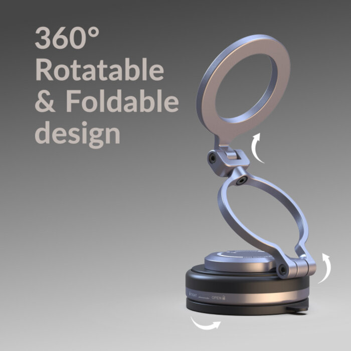 Mobilize Mobilize MagSafe Compatible Phone Holder - 360° Rotatable & Foldable - Vacuum Suction - Premium Alloy