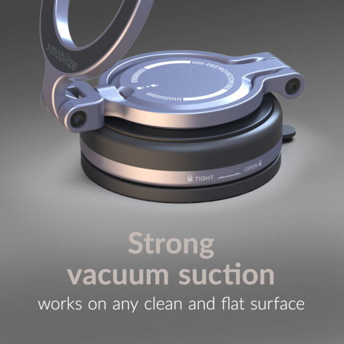 Mobilize Mobilize MagSafe Compatible Phone Holder - 360° Rotatable & Foldable - Vacuum Suction - Premium Alloy