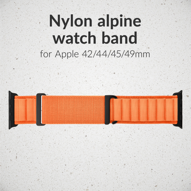 Mobilize Mobilize Alpine Nylon Band - Apple Watch 42/44/45/46/49mm - Oranje