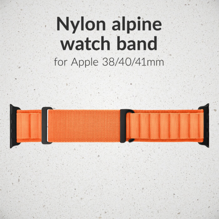 Mobilize Mobilize Nylon Watch Band - Alpine - Black Connector - for Apple 38/40/41/(Gen 10+) 42mm - Orange