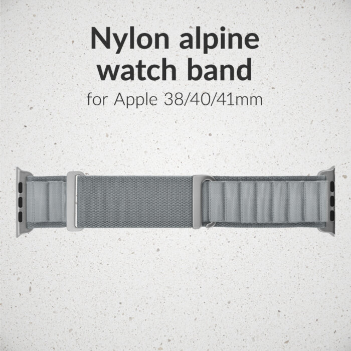 Mobilize Mobilize Alpine Nylon Watch Band Apple Watch 38/40/41/42mm - Lichtgrijs