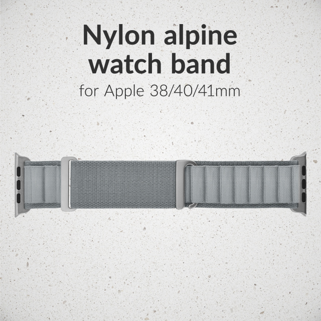 Mobilize Mobilize Alpine Nylon Watch Band Apple Watch 38/40/41/42mm - Lichtgrijs