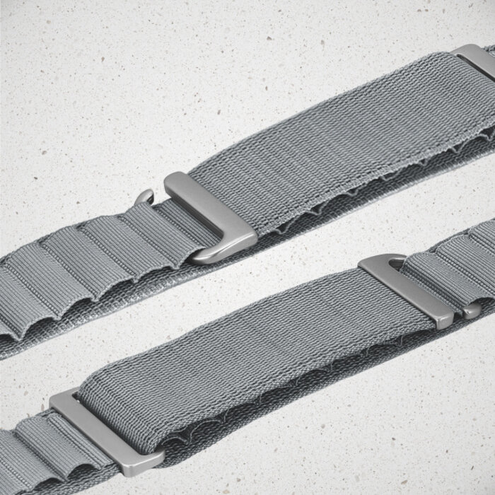 Mobilize Mobilize Alpine Nylon Watch Band Apple Watch 38/40/41/42mm - Lichtgrijs