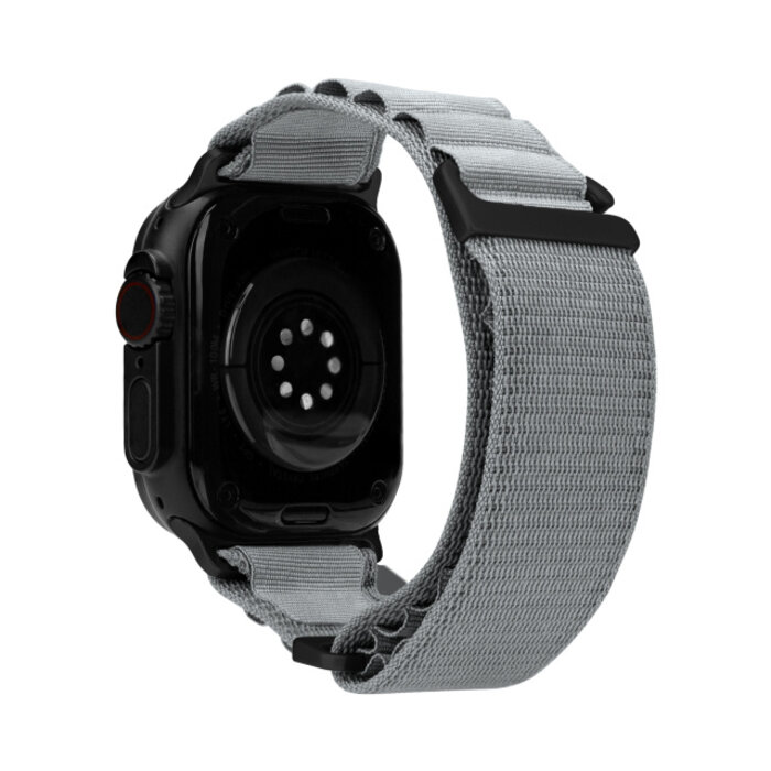 Mobilize Mobilize Nylon Watch Band - Alpine - Black Connector - for Apple 38/40/41/(Gen 10+) 42mm - Light Grey