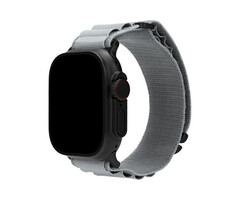 Mobilize Mobilize Nylon Watch Band - Alpine - Black Connector - for Apple 42 (Gen 1 t/m 3)/44/45/46/49mm - Light Grey