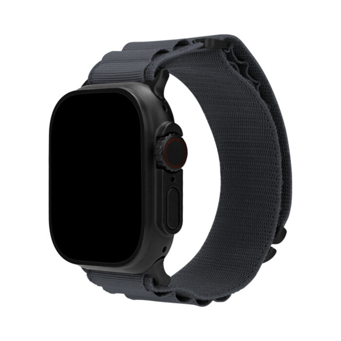 Mobilize Mobilize Nylon Watch Band - Alpine - Black Connector - for Apple 38/40/41/(Gen 10+) 42mm - Dark Grey