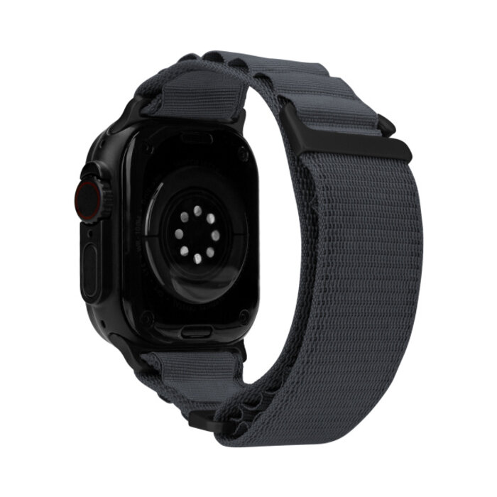 Mobilize Mobilize Nylon Watch Band - Alpine - Black Connector - for Apple 38/40/41/(Gen 10+) 42mm - Dark Grey