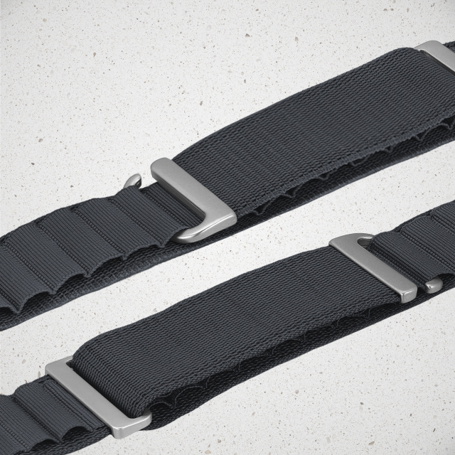 Mobilize Mobilize Alpine Nylon Band - Titanium Connector - Apple 38/40/41/42mm - Donkergrijs