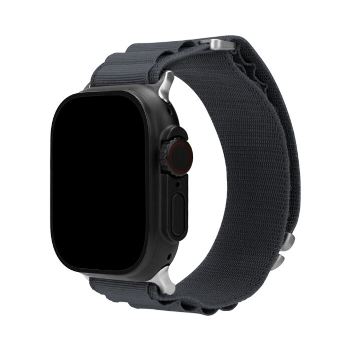 Mobilize Mobilize Nylon Watch Band - Alpine - Titanium Connector - for Apple 42 (Gen 1 t/m 3)/44/45/46/49mm - Dark Grey