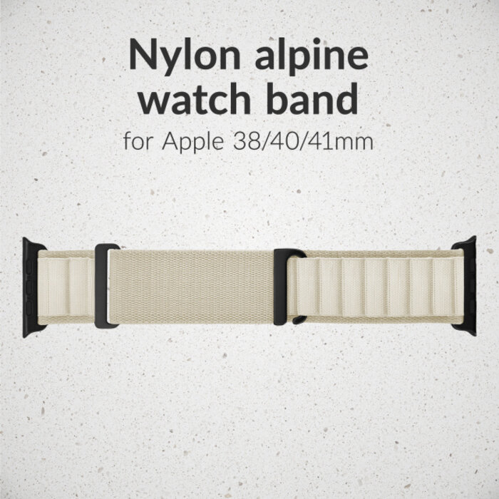 Mobilize Mobilize Nylon Watch Band - Alpine - Black Connector - for Apple 38/40/41/(Gen 10+) 42mm - Starlight