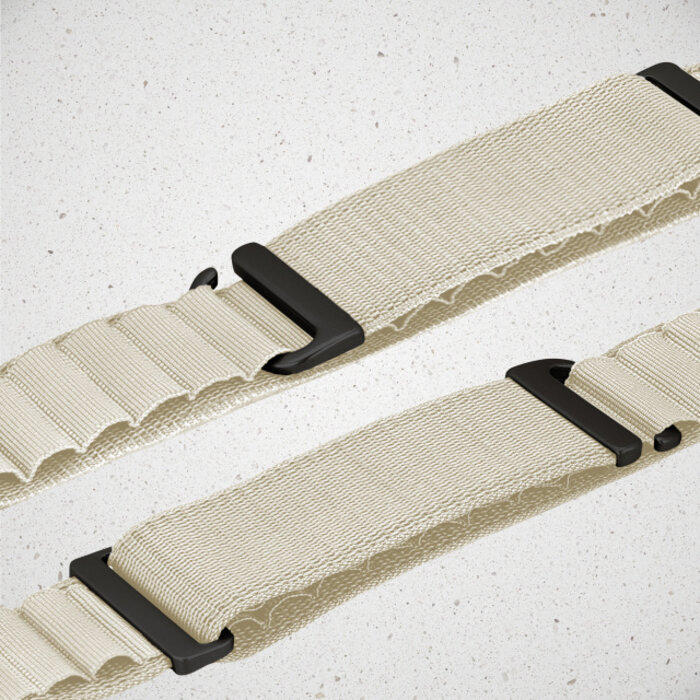 Mobilize Mobilize Nylon Watch Band - Alpine - Black Connector - for Apple 42 (Gen 1 t/m 3)/44/45/46/49mm - Starlight