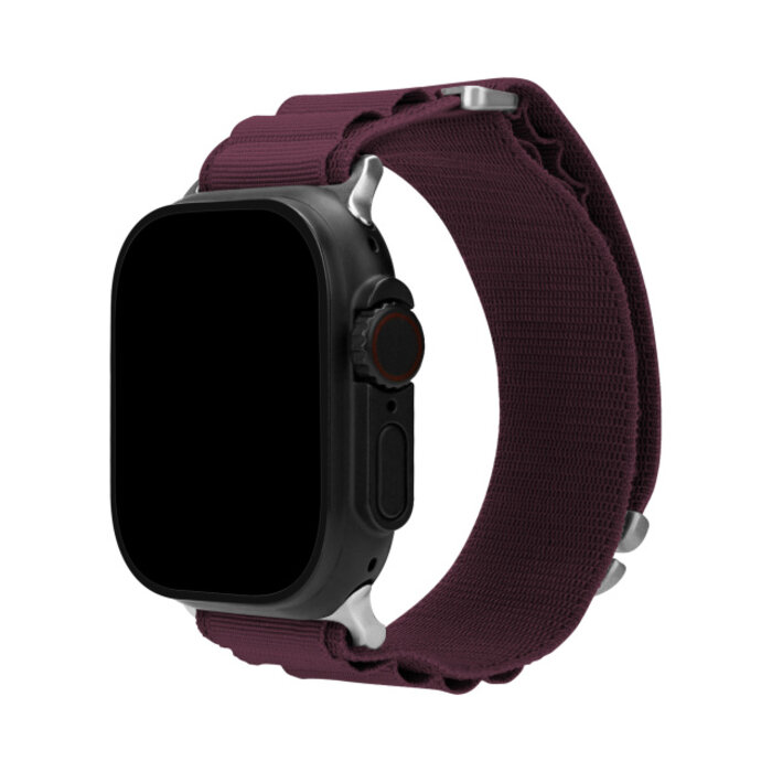 Mobilize Mobilize Nylon Watch Band - Alpine - Titanium Connector - for Apple 42 (Gen 1 t/m 3)/44/45/46/49mm - Bordeaux