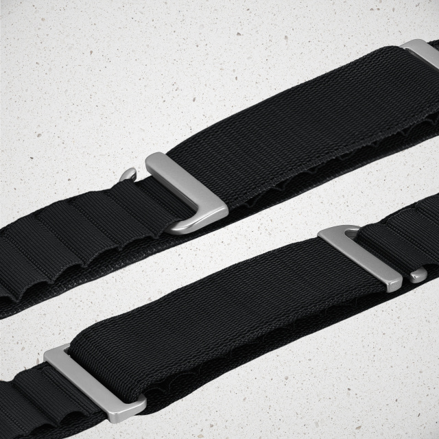 Mobilize Mobilize Alpine Nylon Watchband Apple Watch 42/44/45/46/49mm - Zwart