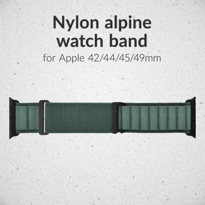 Mobilize Mobilize Alpine Nylon Watch Band Apple Watch 42/44/45/46/49mm - Groen
