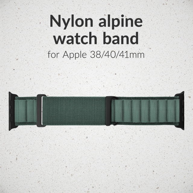 Mobilize Mobilize Nylon Watch Band Alpine - Apple Watch 38/40/41/42mm - Groen