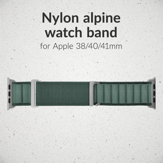 Mobilize Mobilize Alpine Nylon Watch Band 38/40/41/42mm - Titanium Connector - Groen