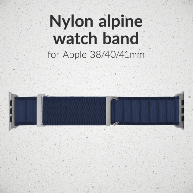 Mobilize Mobilize Alpine Nylon Horlogeband Apple Watch 38/40/41/42mm - Blauw