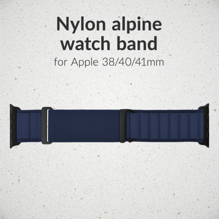Mobilize Mobilize Nylon Watch Band - Alpine - Black Connector - for Apple 38/40/41/(Gen 10+) 42mm - Blue