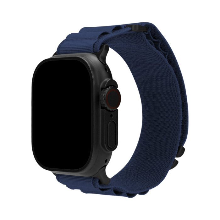 Mobilize Mobilize Nylon Watch Band - Alpine - Black Connector - for Apple 42 (Gen 1 t/m 3)/44/45/46/49mm - Blue