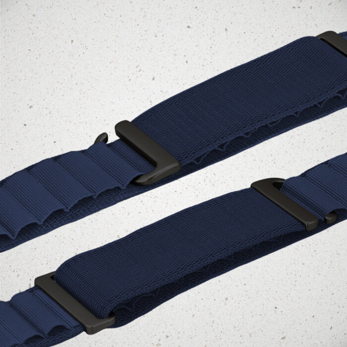 Mobilize Mobilize Nylon Watch Band - Alpine - Black Connector - for Apple 42 (Gen 1 t/m 3)/44/45/46/49mm - Blue