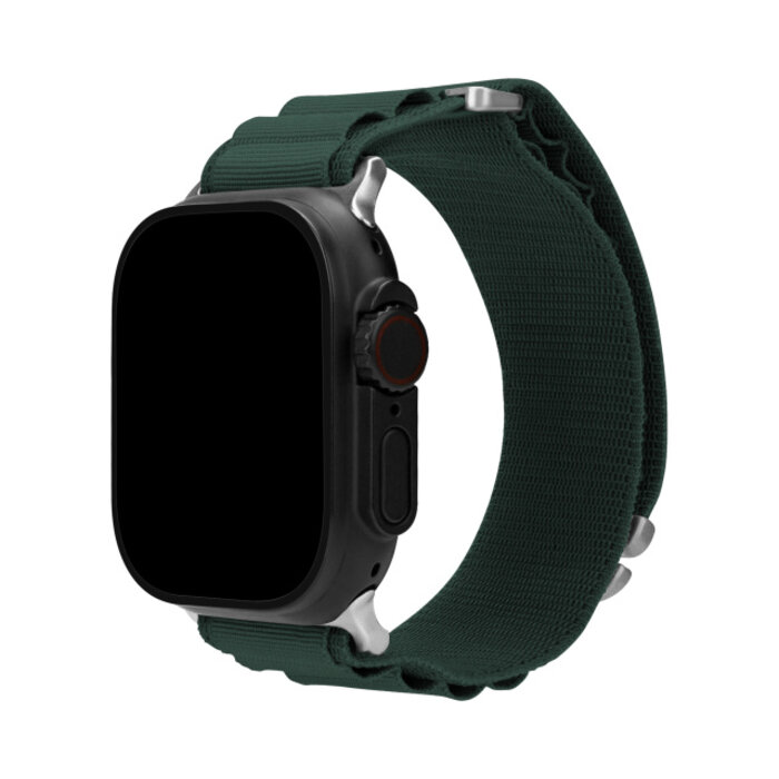 Mobilize Mobilize Nylon Watch Band - Alpine - Titanium Connector - for Apple 42 (Gen 1 t/m 3)/44/45/46/49mm - Dark Green