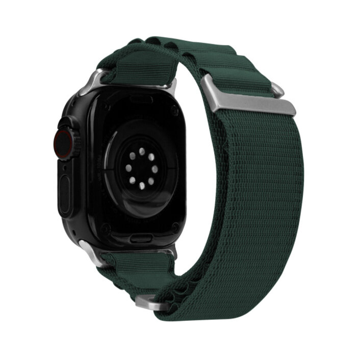 Mobilize Mobilize Nylon Watch Band - Alpine - Titanium Connector - for Apple 42 (Gen 1 t/m 3)/44/45/46/49mm - Dark Green