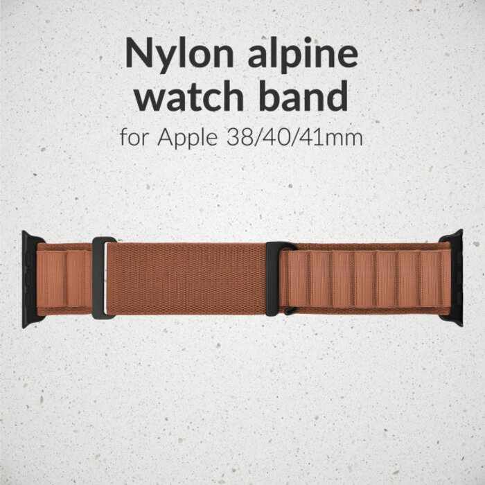 Mobilize Mobilize Alpine Nylon Bandje Apple Watch 38/40/41/42mm - Terracotta