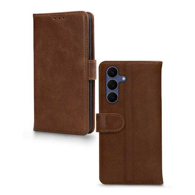 Mobilize Mobilize Leather Wallet Hoesje voor Samsung Galaxy S25 FE 5G - Bruin