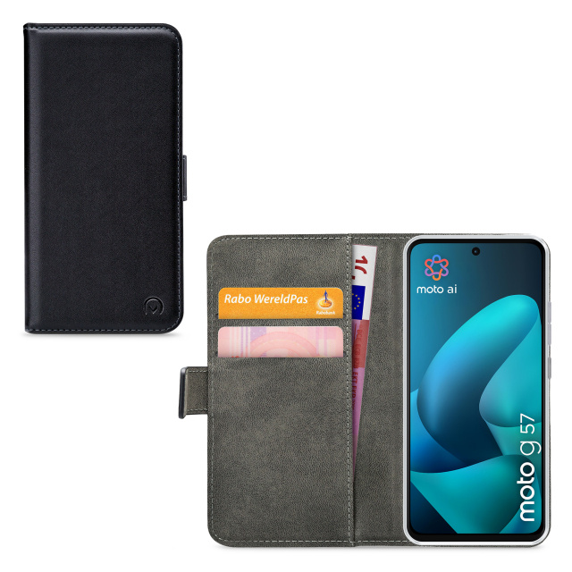 Mobilize Mobilize Classic Gelly Wallet Book Case Motorola Moto G57 - Zwart