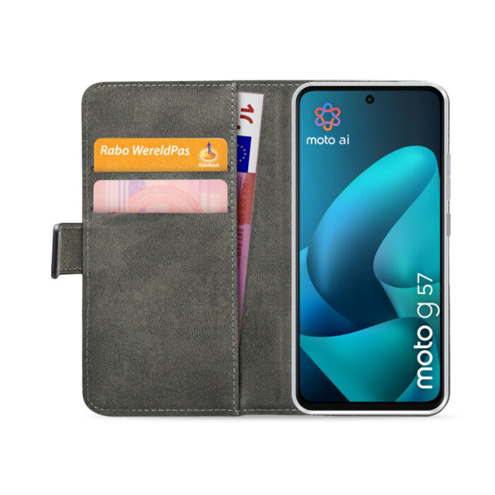Mobilize Mobilize Classic Gelly Wallet Book Case Motorola Moto G57 - Zwart