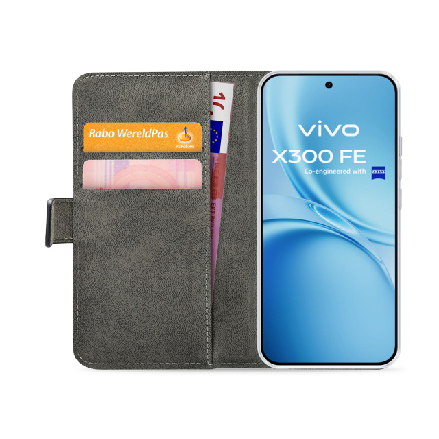 Mobilize Mobilize Classic Gelly Wallet Book Case Vivo X300 FE Zwart