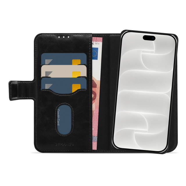 Mobilize Mobilize 2in1 MagSafe Gelly Wallet Case iPhone 17 Pro/18 Pro Zwart