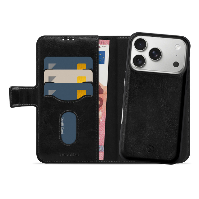 Mobilize Mobilize 2in1 MagSafe Gelly Wallet Case iPhone 17/18 Pro Max Zwart