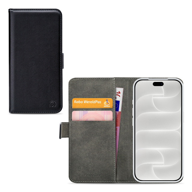 Mobilize Mobilize Classic Gelly Wallet Book Case Apple iPhone 17/18 Pro Max Zwart