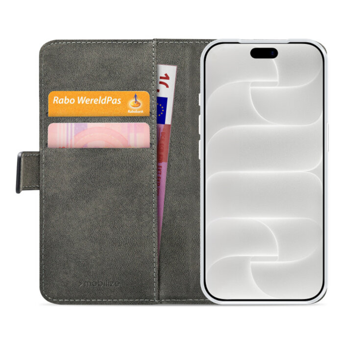 Mobilize Mobilize Classic Gelly Wallet Book Case Apple iPhone 17/18 Pro Max Zwart