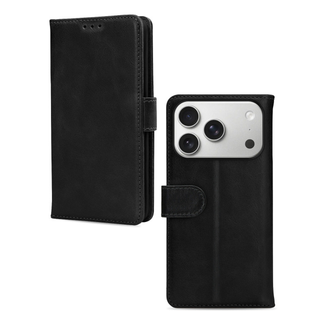 Mobilize Mobilize Leather Wallet voor Apple iPhone 17 Pro Max / 18 Pro Max - Zwart