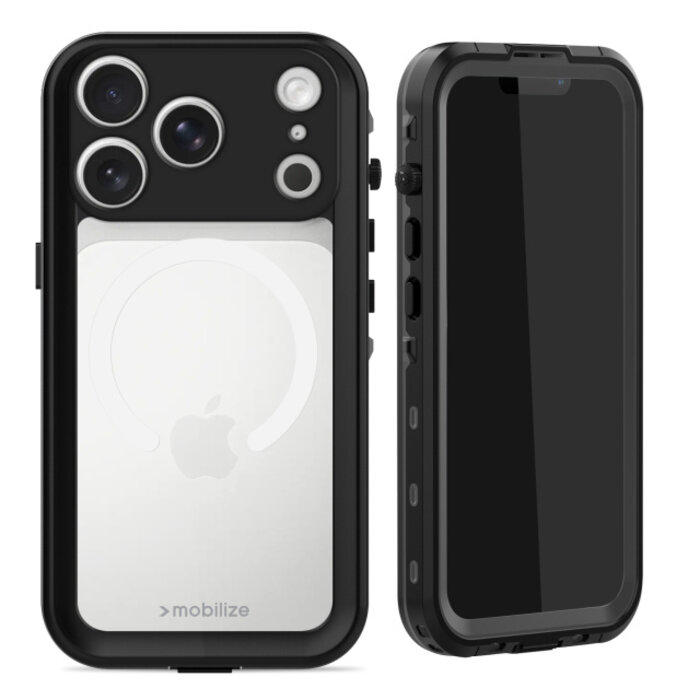 Mobilize Mobilize MagSafe Waterproof Case Apple iPhone 17 Pro/18 Pro - Zwart/Transparant