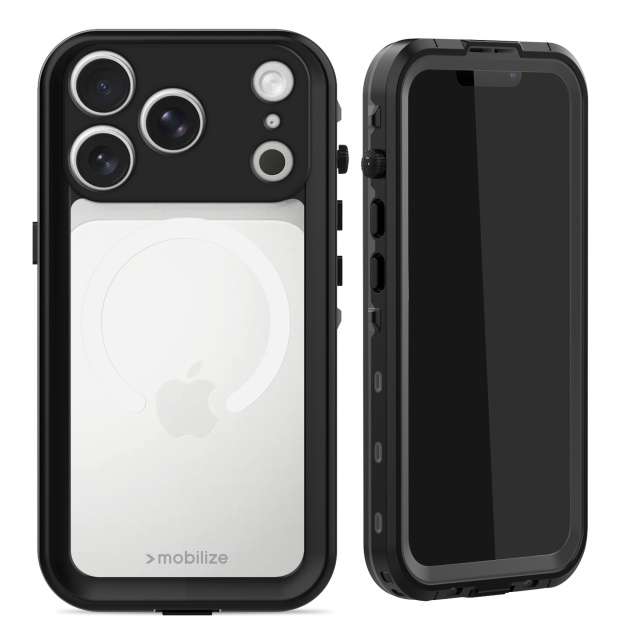 Mobilize Mobilize MagSafe Waterproof Case Apple iPhone 17 Pro/18 Pro - Zwart/Transparant
