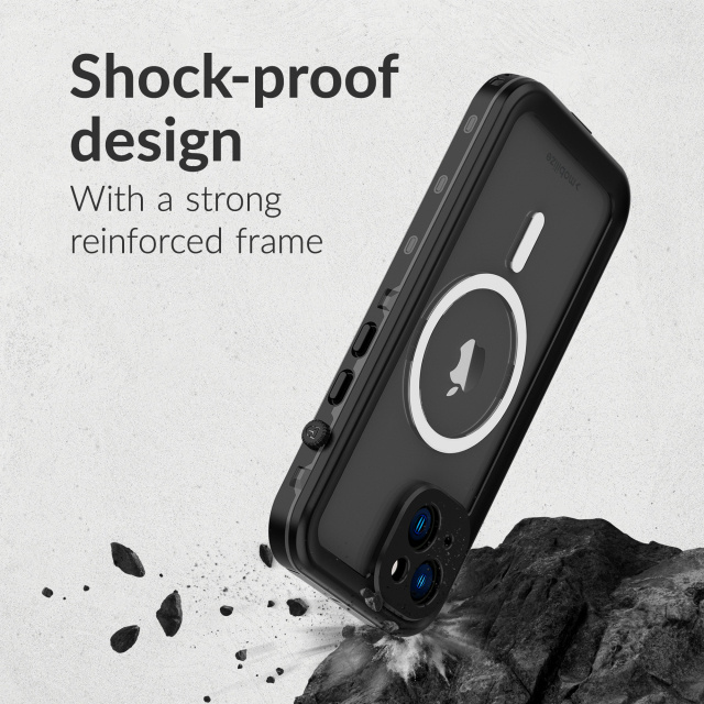 Mobilize Mobilize MagSafe Waterproof Case Apple iPhone 17 Pro/18 Pro - Zwart/Transparant