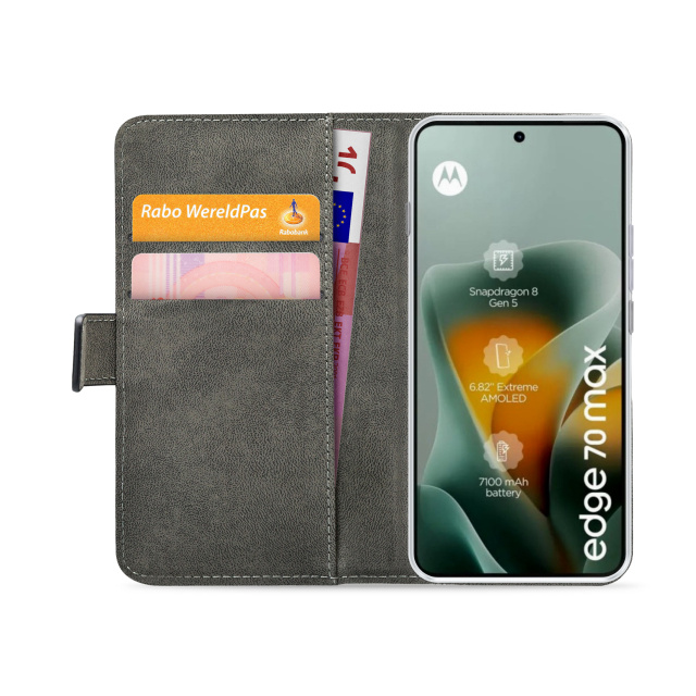 Mobilize Mobilize Classic Gelly Wallet Book Case Motorola Edge 70 Max - Zwart